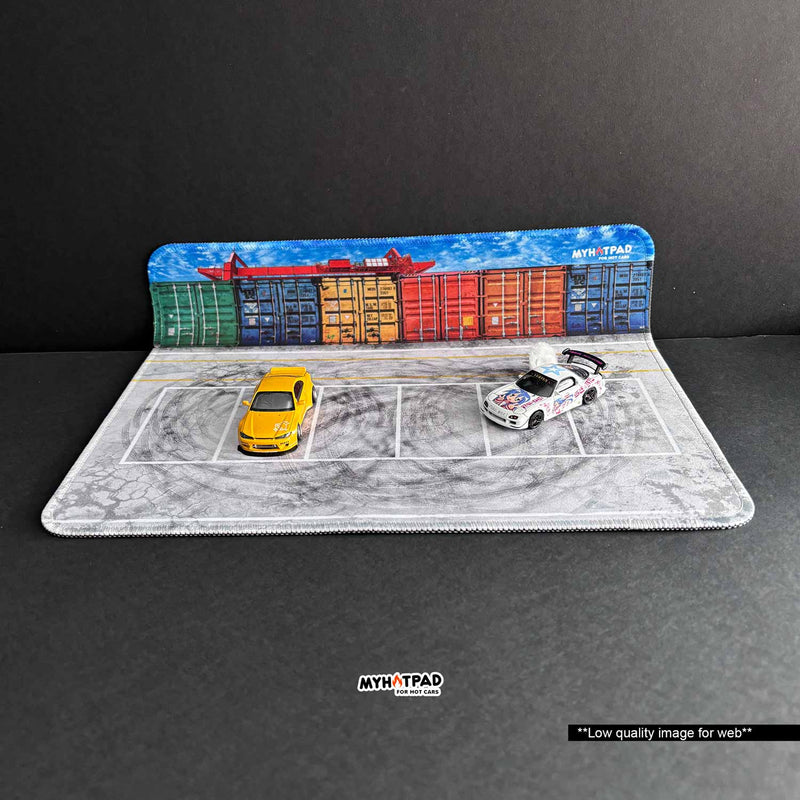 MYHOTPAD Port containers Diorama Desktop Mat Diecast 1:64