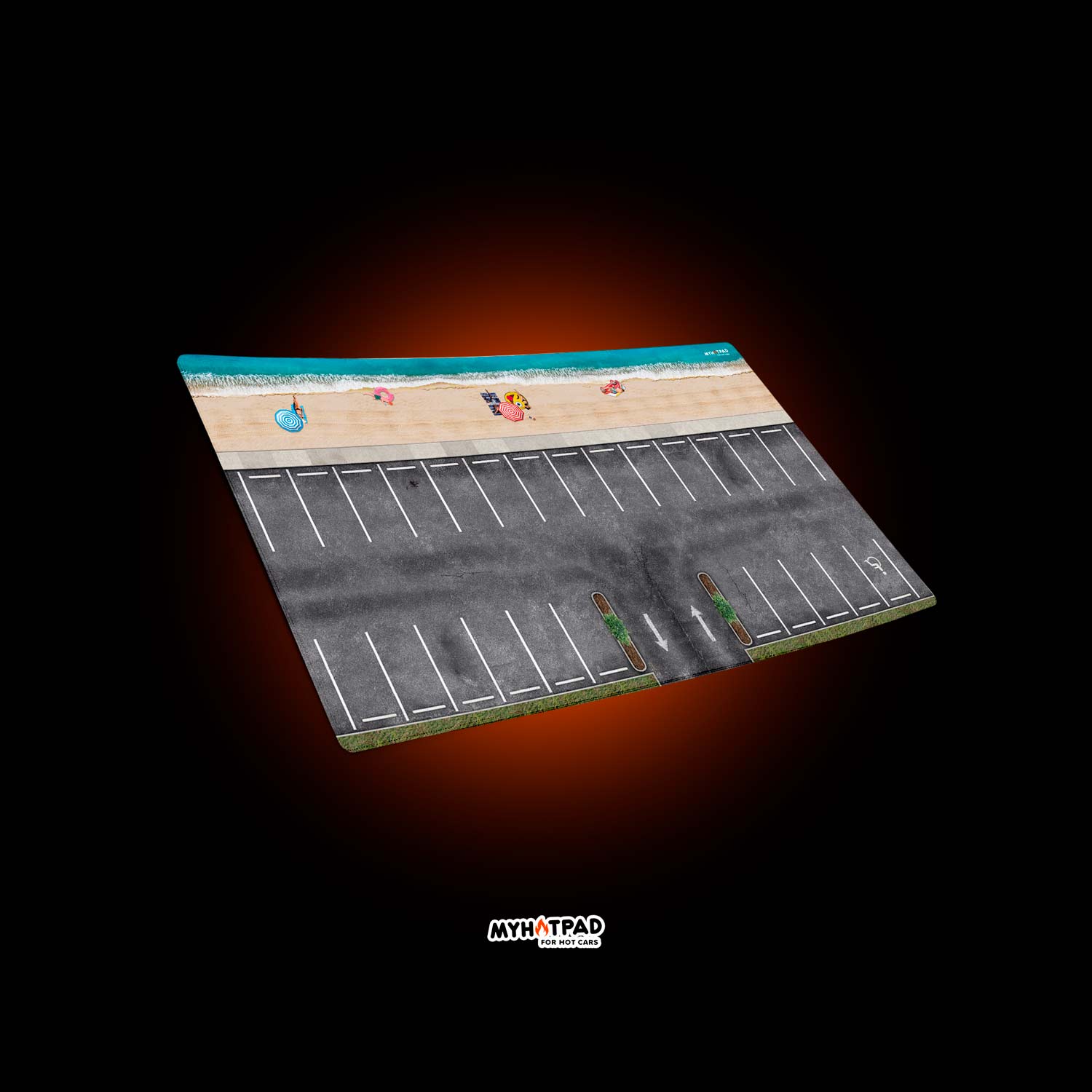 MYHOTPAD Beach Parking v1 Medium Diorama Desktop Mat Diecast 1:64