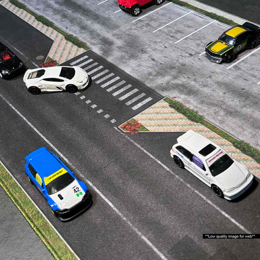 MYHOTPAD Street and Parking Medium Diorama Desktop Mat Diecast 1:64
