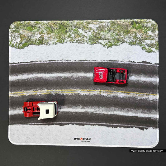 MYHOTPAD Snow Road Diorama Desktop Mat Diecast 1:64