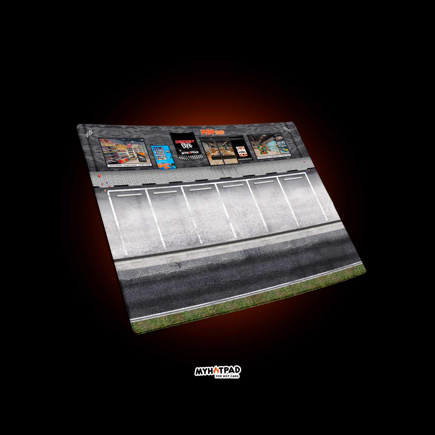 MYHOTPAD Parking shop Diorama Desktop Mat Diecast 1:64