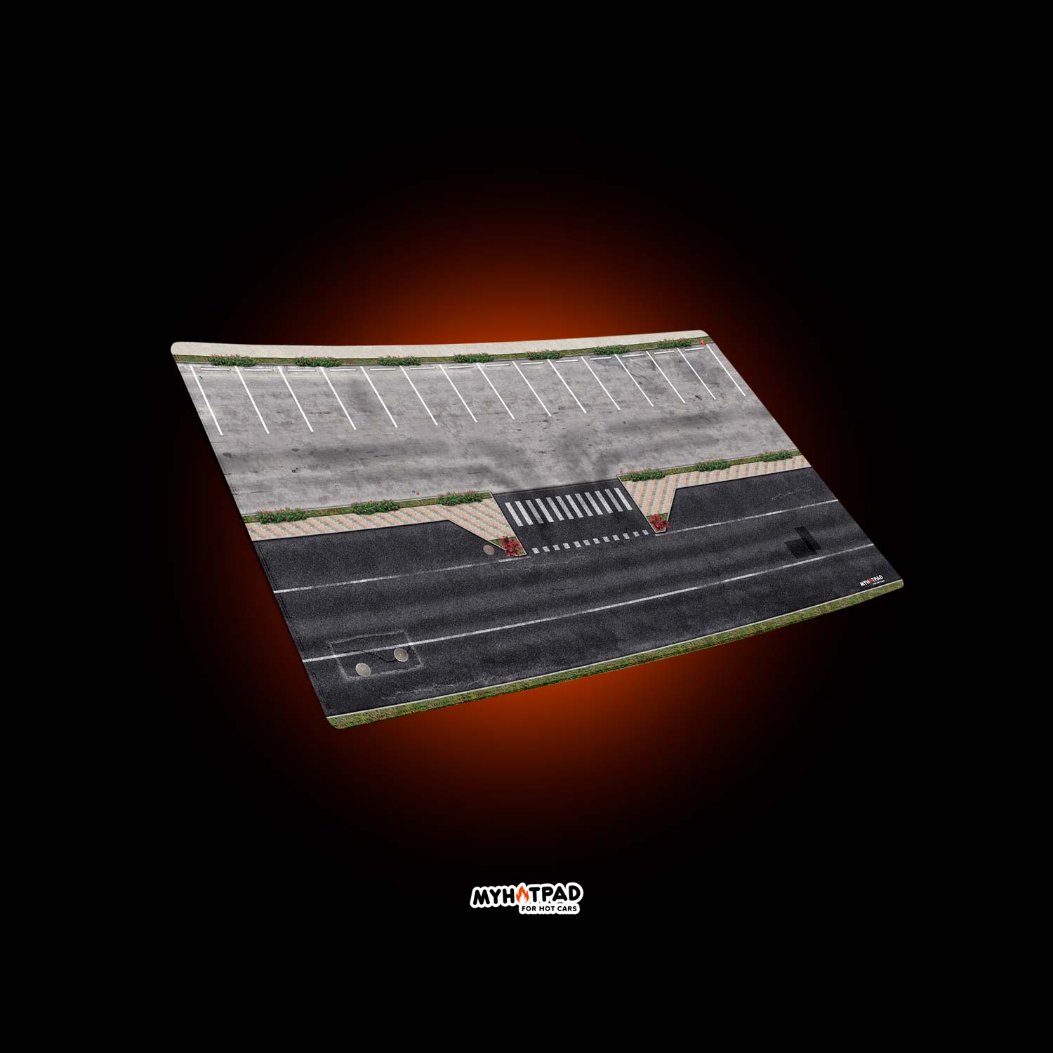 MYHOTPAD Street and Parking Medium Diorama Desktop Mat Diecast 1:64